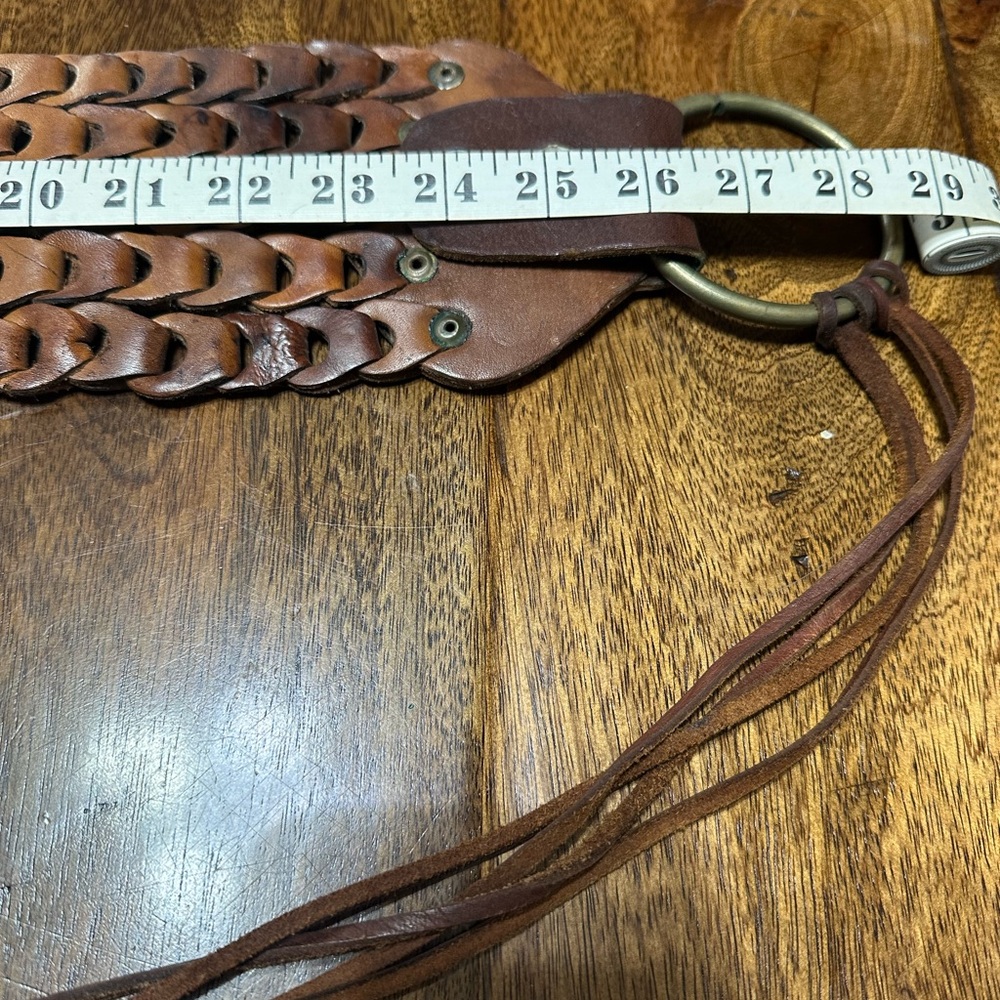 Womens Vintage Boho Brown Leather Braided Belt - Picture 9 of 15